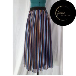 International Concepts Rainbow Shimmer Midi Skirt XS